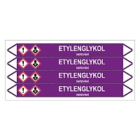 Značení potrubí, etylenglykol,4 ks, 250 × 26 mm